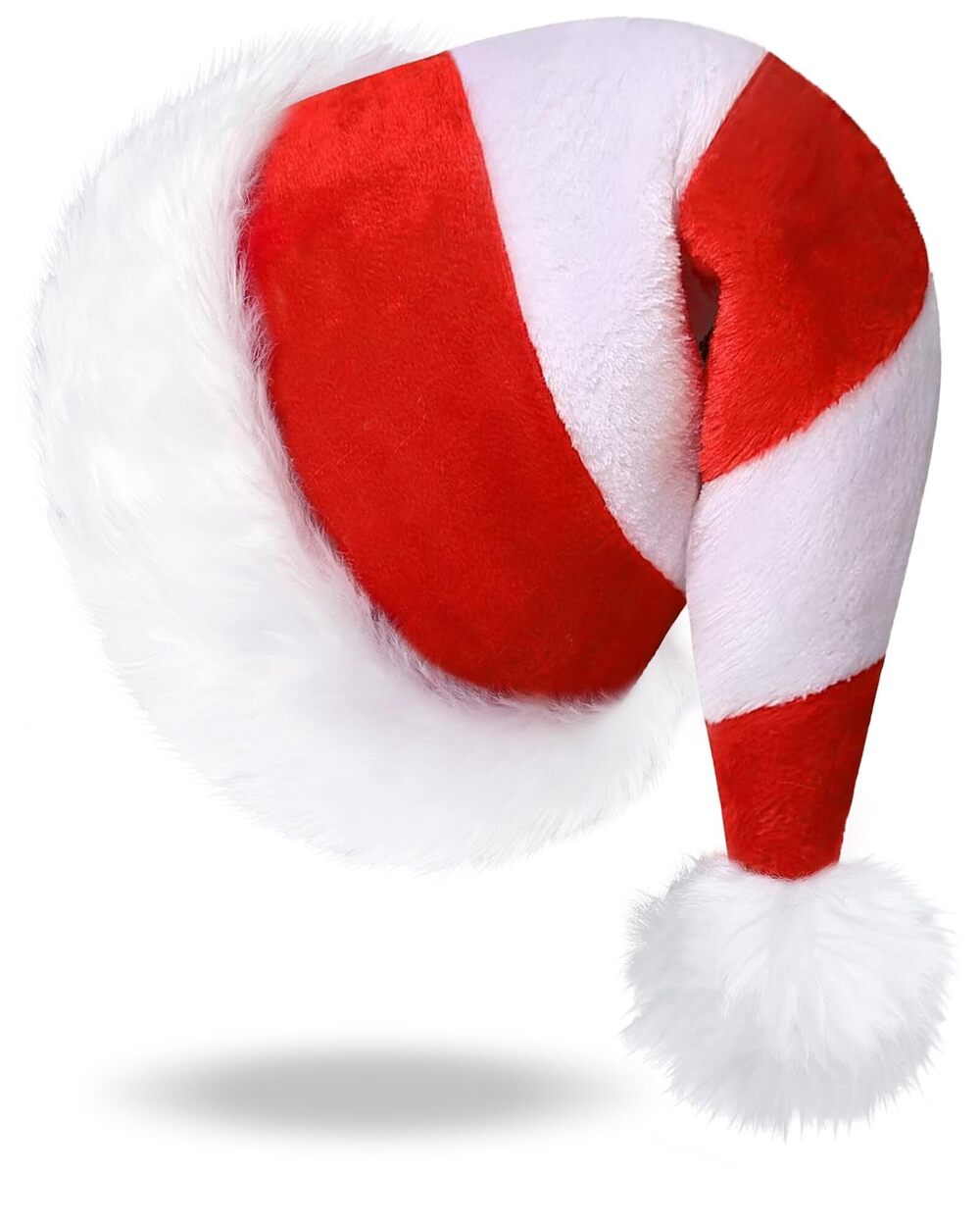 9525 Christmas Red and White Striped Santa Hat for Adult Xmas Party